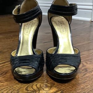 Coach Black Peep Toe Heels